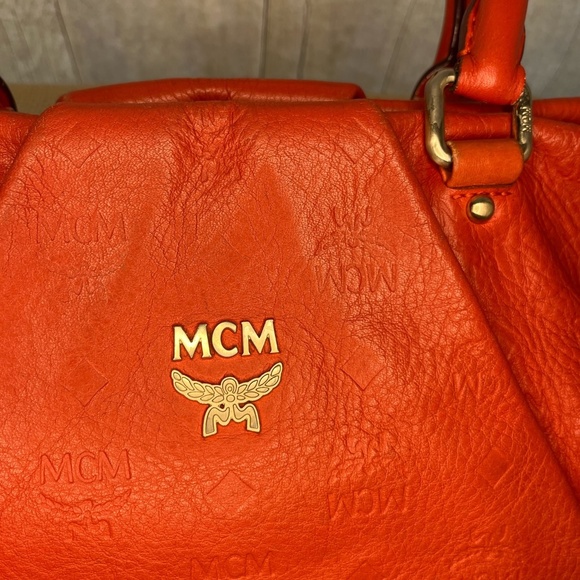 MCM Orange Mono Hand Tote - Picture 2 of 13